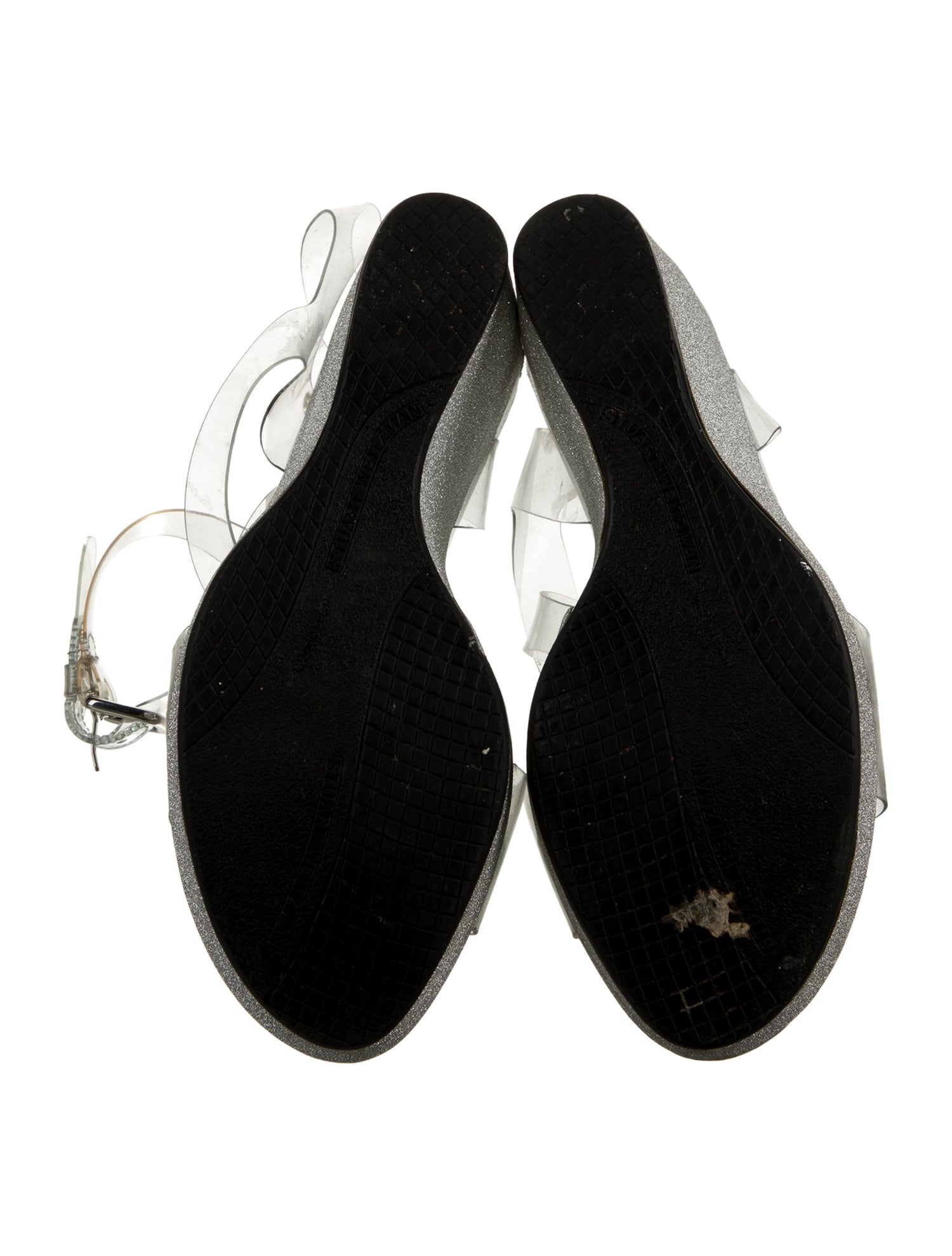 Stuart Weitzman PVC Glitter Accents Espadrilles